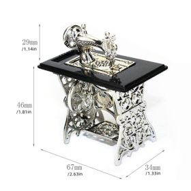 1pc Sewing Machine Crafts, Metal Mini Vintage Sewing Machine Shaped Ornament, Decor (2.6*1.3*2.9in)