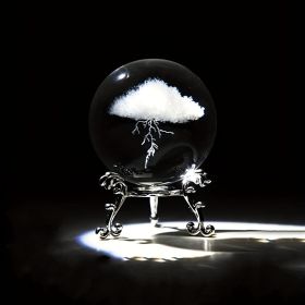1pc Thunder Cloud Round Desktop Home Creative Crystal Ball Small Ornaments, Living Room Bedroom Decoration Crafts
