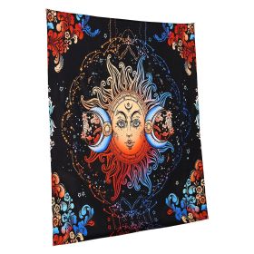 Sun and Moon Tapestry, Psychedelic Mystic Floral Aesthetic Wall Tapestry, Vintage Wall Blanket for Home Decoration, Suitable for Bedroom