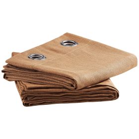 Natural Linen Curtains, 52 x 84 inch 2 Panels Set, Grommet Light Filtering Thick Flax Textured Linen Drapes, Privacy Burlap for Living Room