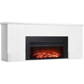 75 inch Freestanding Fireplaces, 1500W 5120BTU Fake Electric Fireplace Stove Heater with Mantel, Overheating Protection, Adjustable Flames
