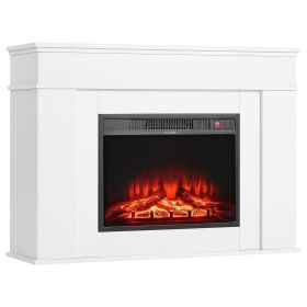 43 inch Freestanding Fireplaces, 1500W 5120BTU Fake Electric Fireplace Stove Heater with Mantel, Overheating Protection, Adjustable Flames,