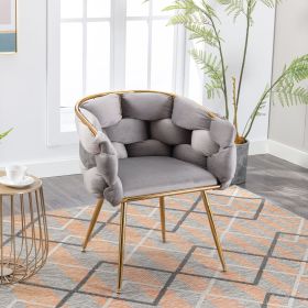 Luxury modern simple leisure velvet single sofa chair bedroom dresser stool back chair gray