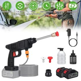 Cordless Pressure Washer Portable Electric Power Washer High Pressure Water Sprayer 400PSI Car Washer Cleaner With Nozzle Foam Bottle Filter 1200 (Option: Black)