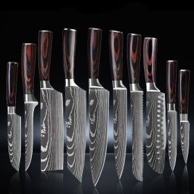 Stainless Steel Piece Set of Kitchen Knives (Option: 10piece set)