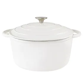 Dutch Oven,Dutch Oven Pot With Lid,4.5 QT Enamel Dutch Ovens With Dual Handles,Cast Iron Pot For Braiser,Cooking (Option: White)