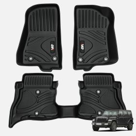MKR Non-Slip Durable TPE ECO Car Floor Mat Compatible With Jeep Wrangler JL 4xe Not For 2 Door And JL Unlimited Models 2021-2024 3 PCS (Option: Black)