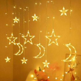 LED Fairy String Window Curtain Lights Star Party Home Indoor (Xmas) (Option: W11832599)