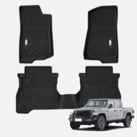 Car Floor Mats Trunk Mat Compatible With Wrangler JT 3D TPE Foot Covers All-weather Car Accessories (Option: Black)