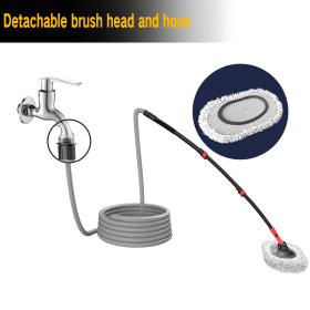Portable 41-inch Automatic Water Car Wash Mop For Home And Outdoor Use, Featuring A Soft Brush Head To Prevent Scratches, Includes A 10-meter Hos (Option: Red and black)
