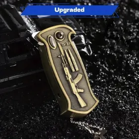 1pc 3-in-1 Lighter, Butane Lighter, Bottle Opener Lighter, Outdoor Emergency Lighter, Tactical Design Engraved Lighter, Portable Lighter For Camp (Option: Riflestyle)