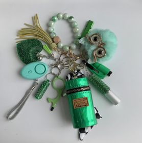 Whistle Alarm Window Breaker Keychain Set (Option: Green and teal)