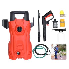 1Pc Electric High Pressure Washer 1740PSI  Powerful Car Washer Pressure Cleaner With Adjustable Spray Nozzle Soap Dispenser IPX5 Waterproof For P (Option: Red)