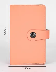 Business Card Holder Book, Business Card Book Case PU Leather Organization Binder Name ID Card Holder For Men & Women, Up To 96 Cards Capacity (Option: Pink)