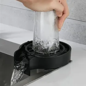Two-piece Kitchen Sink Faucet Cup Flusher, Automatic Sink Flusher, Sink Sprayer With Kitchen Sink Hose (Option: Black)