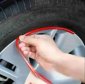 Reflective Wheel Rim Stripe Decal Sticker, Universal Night Safety Tape Reflective Stickers, Waterproof Tire Rim Decoration Stripe Decals For Moto (Option: Red)