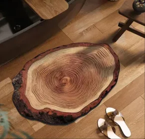 Wood Grain Diatomaceous Earth Mat, Super Absorbent Quick-Dry Non-Slip Rug Unique Tree Ring Design Floor Mat (Option: 3524in6090cm)