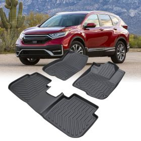 Car Floor Mats For 2023 CRV Hybrid Black All-Weather TPE Rubber Car Mats (Option: Black)