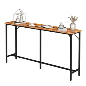 71-Inch Bar Table (Brown) - 209 Lbs Capacity Pub Height Table With Durable MDF Top & Metal Frame, Ideal For Kitchen/Bar Counters (Option: defaulttitle)