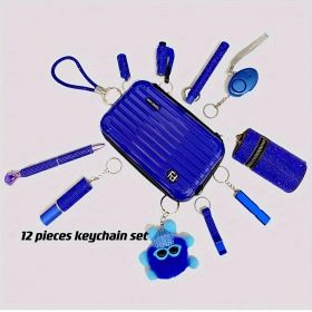 12 Pieces Keychain Set (Option: Blue)