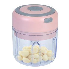 Mini Electric Garlic Chopper 8.45OZ Cordless Garlic Mincer Food Chopper Rechargeable Food Blender (Option: Pink-1Pc)