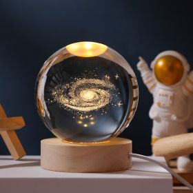 1pc Creative Crystal Ball Decoration; Desktop Night Light; Bedroom Night Light (Items: Milky Way)