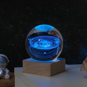 Cosmos Series Crystal Ball Night Lights; Milky Way; Moon; Desktop Bedroom Small Ornaments (Items: Solar System)