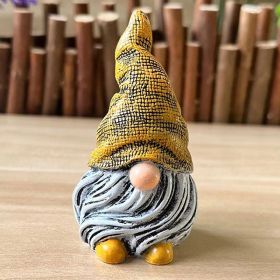 1pc Garden Gnome Resin Statue; Faceless Doll Figures Miniature Home Decoration For Lawn Ornaments Indoor Or Outdoor Patio Deck Yard Garden (Color: Orange)
