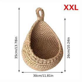 1pc Wall Hanging Basket; Bohemian Style Woven Basket; Kitchen Storage Basket (model: 2XL)