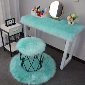 1pc Soft Plush Fur Rugs, Soft Fluffy Area Rug, Modern Faux Fur Rug, Fluffy Rug For Bedroom, White Rugs For Living Room (Color: Light Blue, size: 23.62*23.62inch)