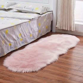 1pc, Wool Carpet Long Fur Carpet Indoor Bedroom Floor Mat 23.62*70.87inch Ripped Shape Acrylic 80% Polyester 20% (Color: Pink, size: 23.62*70.87inch)