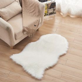 1pc Fluffy Imitation Wool Area Rug, Suede Fleece Bottom Long Imitation Wool Rug, Acrylic 80% Polyester 20%, 23.62*35.43inch (Color: White, size: 23.62*35.43inch)