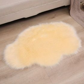 1pc, Fluffy Cloud Plush Rug - Soft Faux Fur Bedroom Decoration, Machine Washable, Throw Rugs for Home Decor (Color: Light Yellow, size: 23.62*35.43inch)