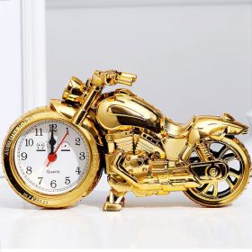 Unique Motorcycle-Shaped Alarm Clock (Color: Golden Motorcycle Alarm Clock)