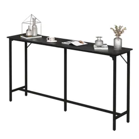 71-Inch Bar Table (Black) - 209 Lbs Capacity Pub Height Table With Durable MDF Top & Metal Frame, Ideal For Kitchen/Bar Counters (Option: defaulttitle)