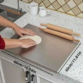 Stainless Steel Cutting Board For Kitchen - Large 304 Chopping Boards With Lid And Non-Slip Pad For Countertop (Option: 30cm40cm)